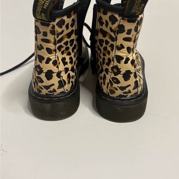 Dr. Martens Kids Delaney Leopard Print Combat Boots | Size 12 | Animal Print - Picture 3 of 4
